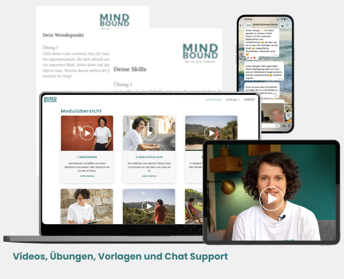 Videos, Übungen, Vorlagen und Live Calls